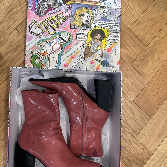 Jeffery Campbell Dark Rose Crinkle Pattern Boots - Picture 5 of 5